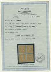 6 Pf. AM-Post 1945, dkl'rötlichgelb, gezähnt "A", Papier "x", ...
